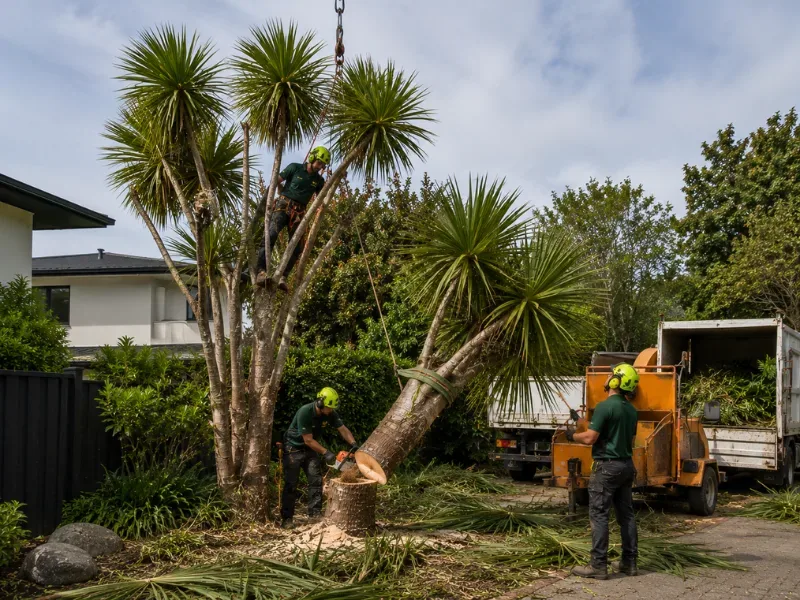 Cabbage tree, Ti Kouka, a New Zealand native whose protection status is checked before removal