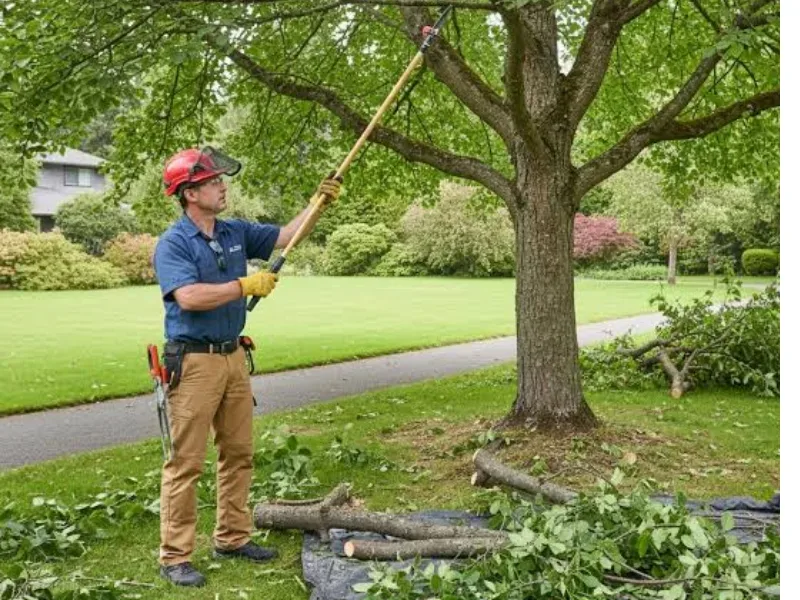 Crown cleaning and deadwooding, removing dead and diseased branches from a tree